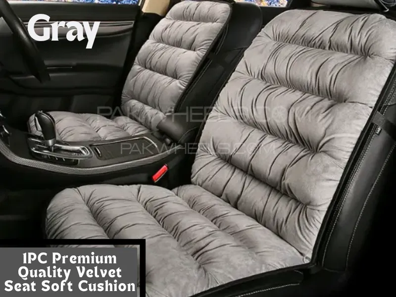1Pc Car Seat Cover (Gray) Velvet Car Safety Cushion Pure Cotton Luxury Universal Thick Universal Image-1