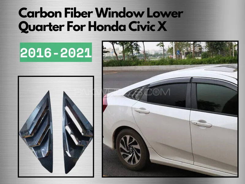  Carbon Fiber Window Lower Quarter For Honda Civic X Model 2016-2021 Image-1