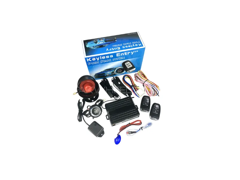 Q6B Keyless Entry Car Alarm System Remote Engine Start with BT Phone App Control Image-1