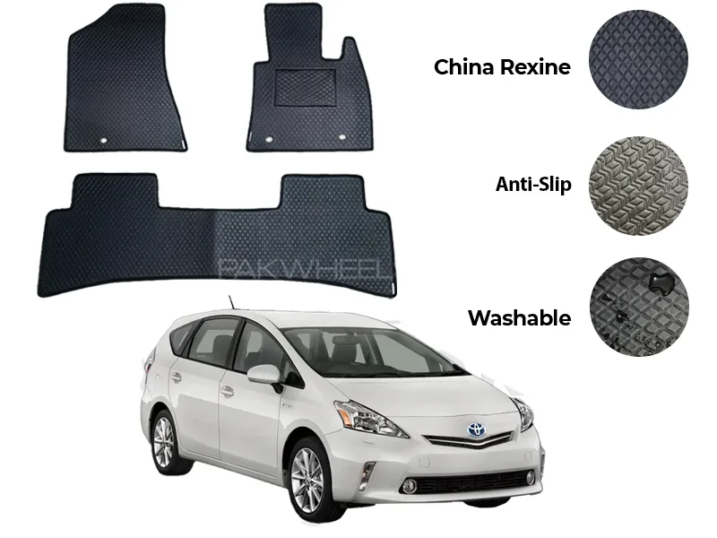 Toyota Prius China Rexine Floor Mat 3PCS - Model 2009-2015 Image-1
