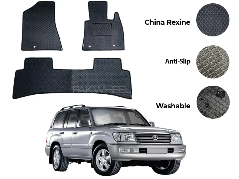 Toyota Land Cruiser China Rexine Floor Mat 3PCS - Model 1998-2007 Image-1