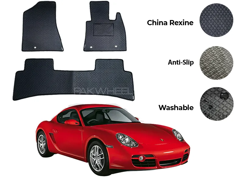 Porsche Cayman China Rexine Floor Mat 3PCS - Model 2005-2012 Image-1