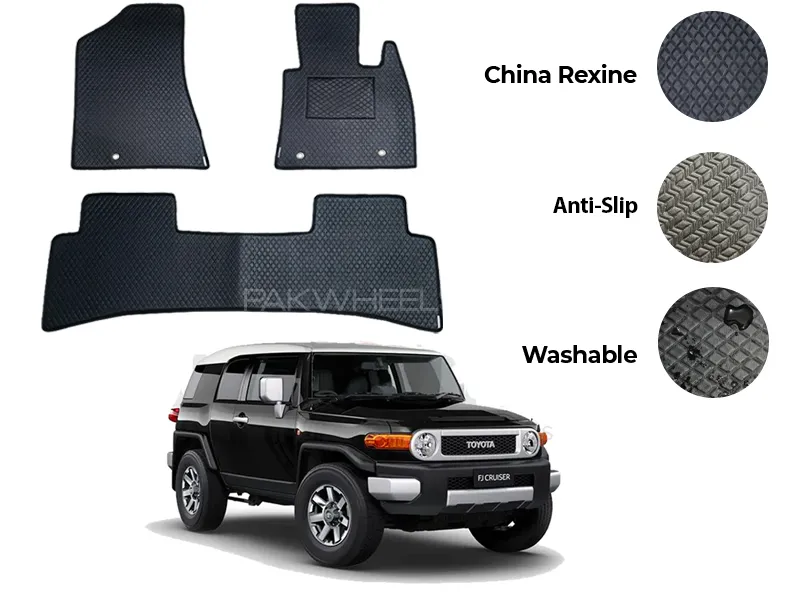 Toyota Fj Cruiser China Rexine Floor Mat 3PCS - Model 2006-2018