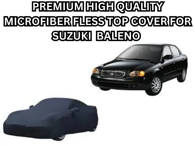 Premium High-Quality Microfiber Fleece Top Cover for Suzuki Baleno (Black) Image-1