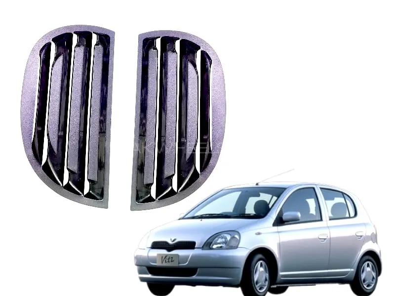 Quarter Window Glass Louvers for Toyota Vitz 2000 – Black (1 Pair) Image-1