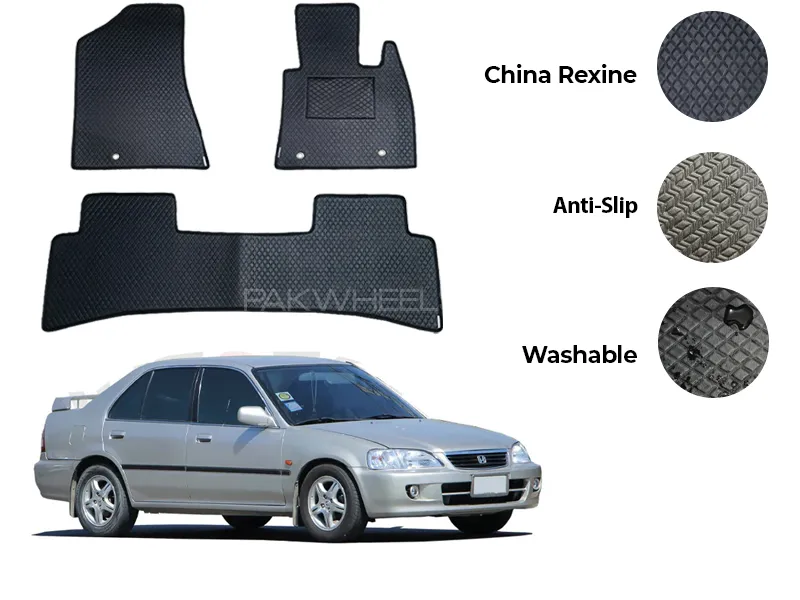 Honda City China Rexine Floor Mat 3PCS - Model 1998-2002 Image-1