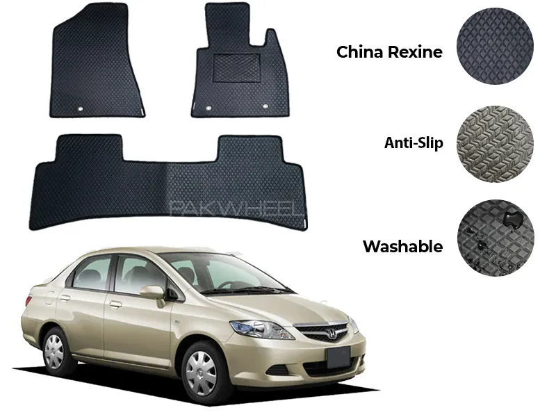 Honda Fit Aria China Rexine Floor Mat 3PCS - Model 2002-2008 Image-1
