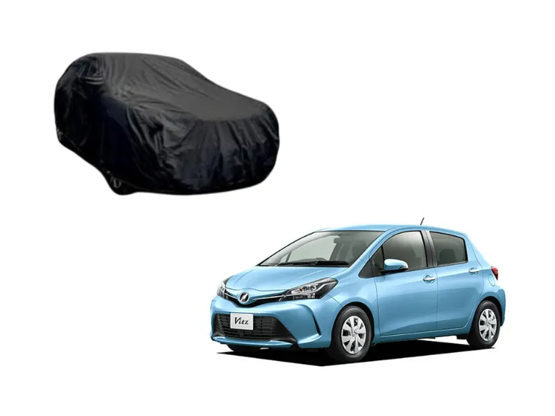 Toyota Vitz 2014-2017 Black Coat Parachute Top Cover Image-1