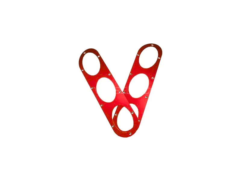 2PCS Universal Rear Bumper Diffuser Red Image-1