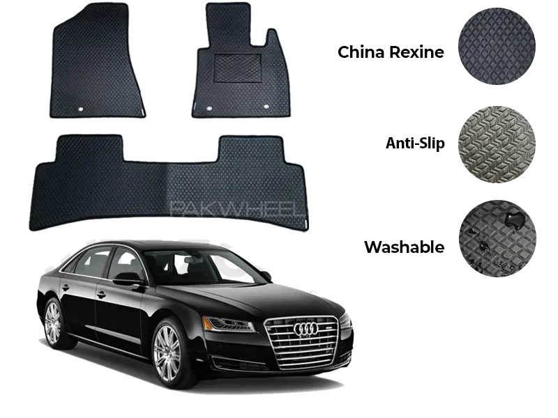 Audi A8 China Rexine Floor Mat 3PCS - Model 2009-2017 Image-1