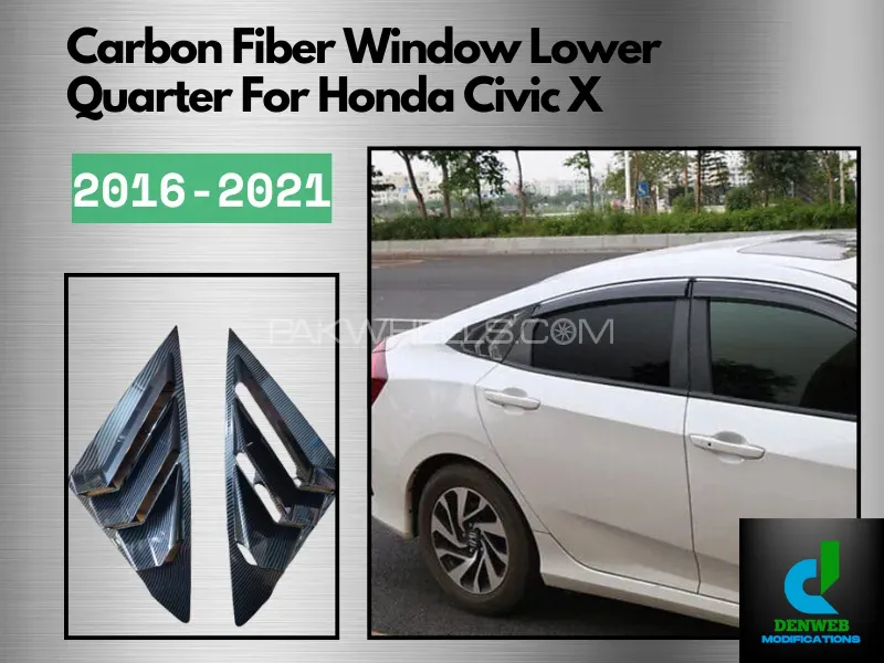Carbon Fiber Window Lower Quarter For Honda Civic X Model 2016-2021 Image-1