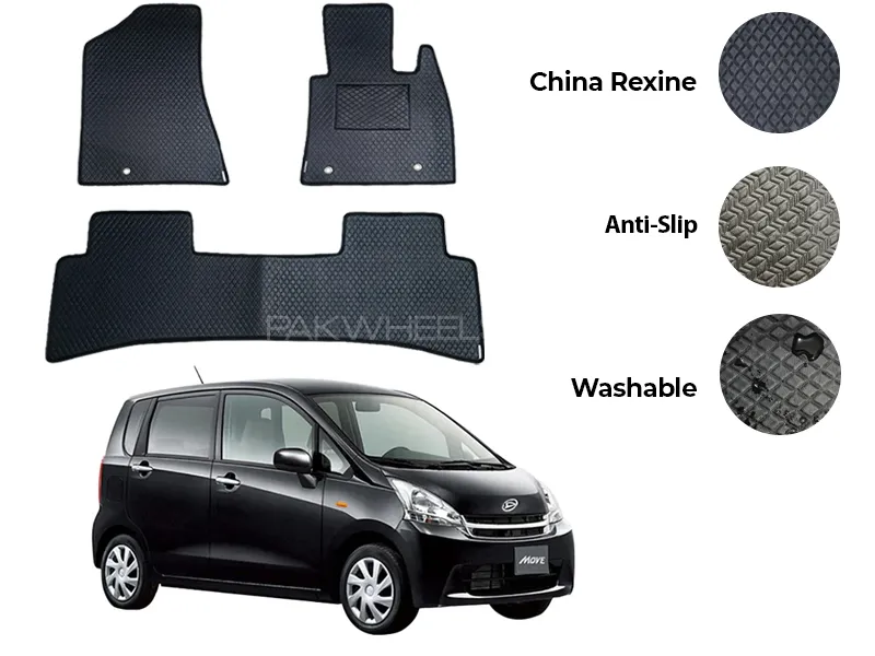 Daihatsu Move China Rexine Floor Mat 3PCS - Model 2011-2014 Image-1