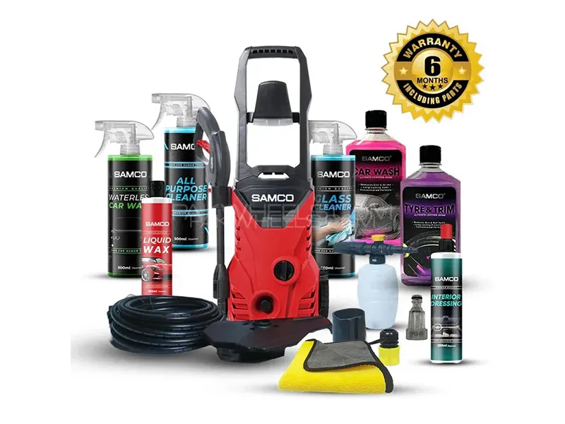 Samco High Pressure Washer 1600 Watts (130 Bar) with 8 in 1 Kit Image-1