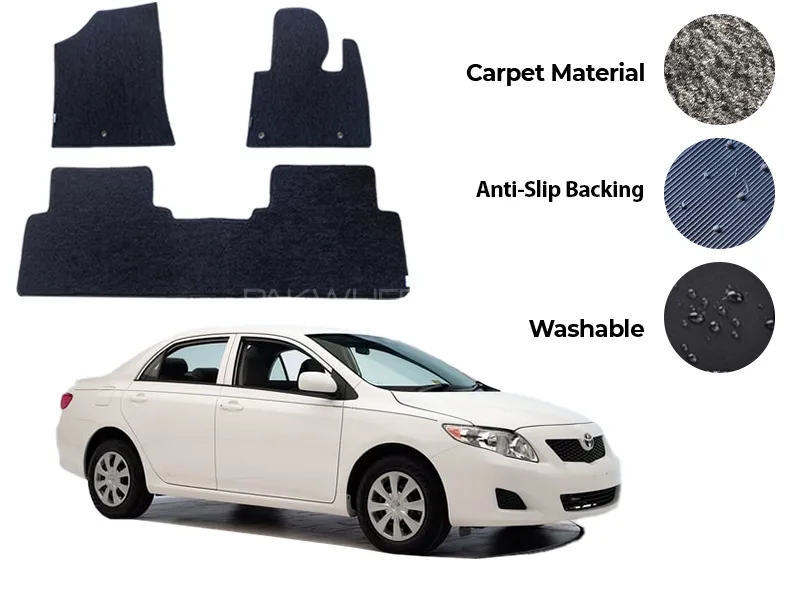 Toyota Corolla Genuine Fitting Carpet Floor Mat 3PCS - Model 2009-2013 Image-1