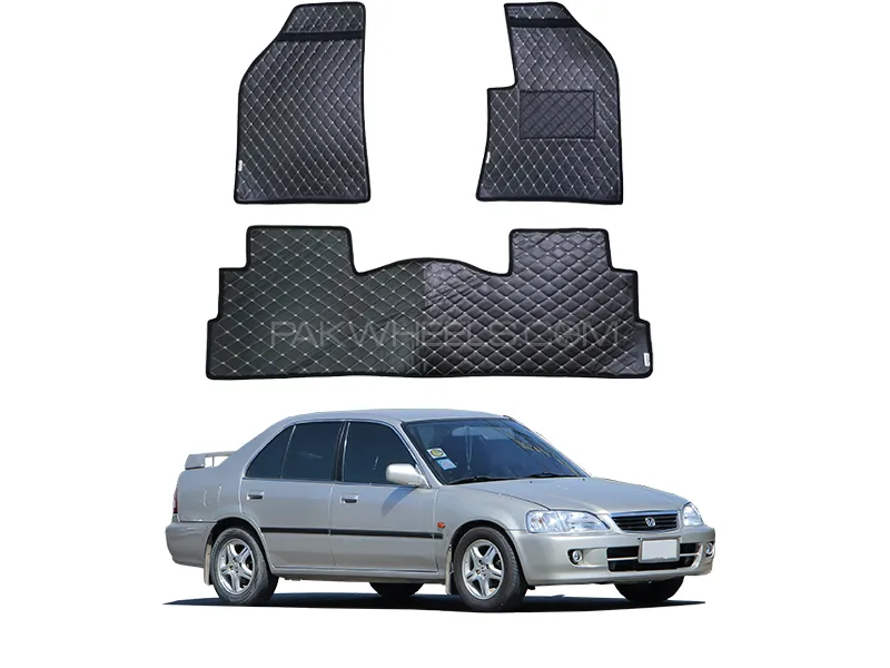 Honda City 7D Floor Mat ( Flat Style ) 3PCS - Model 1998-2002 | Fully Customized 7D Floor Mat Image-1