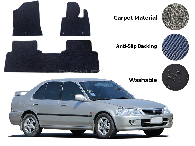 Honda City Genuine Fitting Carpet Floor Mat 3PCS - Model 1998-2002 Image-1