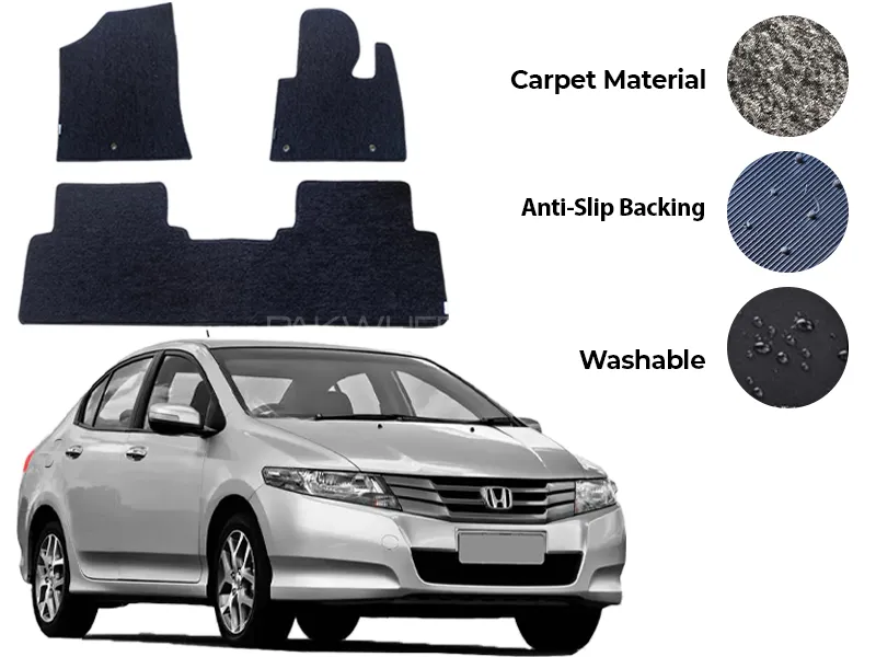 Honda City Genuine Fitting Carpet Floor Mat 3PCS - Model 2009-2021 Image-1