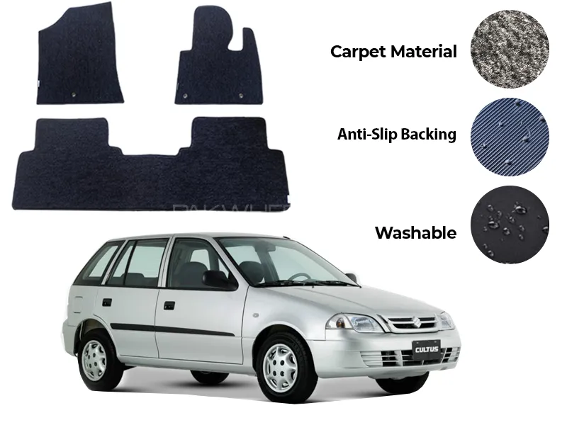 Suzuki Cultus Genuine Fitting Carpet Floor Mat 3PCS - Model 2007-2017 Image-1