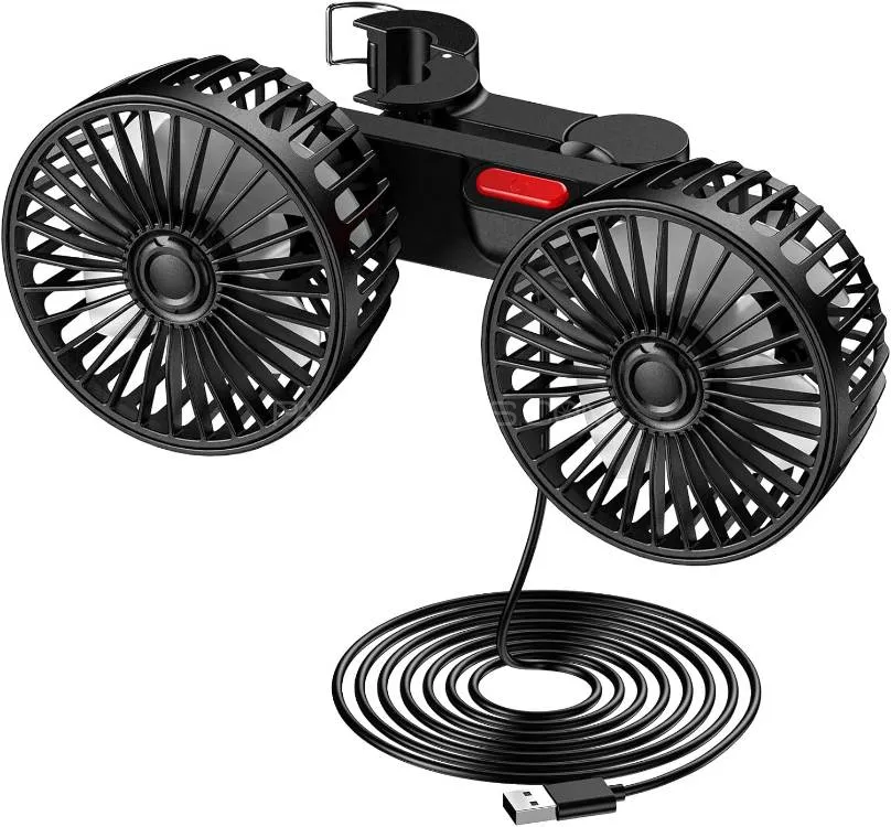 Universal USB Mini Electric 5V Car Back Seat Cooling Fan Summer Car Air Conditioner Rotating Cooling Image-1