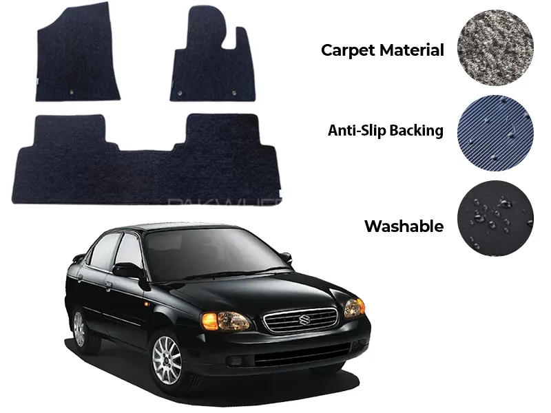 Suzuki Baleno Genuine Fitting Carpet Floor Mat 3PCS - Model 1998-2005 Image-1