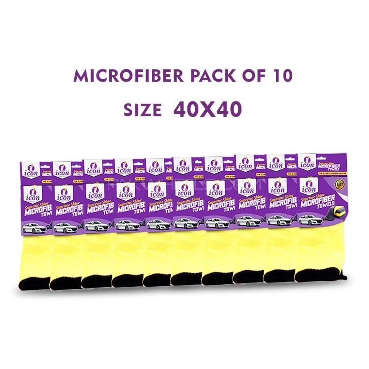 Icon Plus Microfiber Cloth Bundle 40x40 - 600 GSM - Pack Of 10 Image-1
