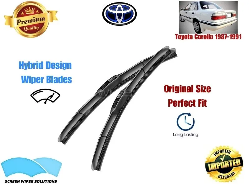Toyota Corolla 1987-1991 Aero Design Soft Wiper Blade set - Premium Quality Image-1