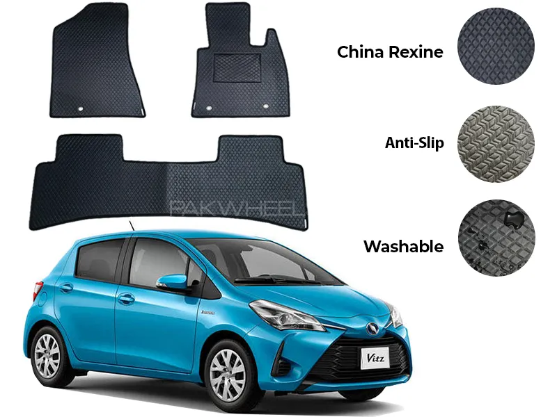 Toyota Vitz China Rexine Floor Mat 3PCS - Model 2012-2020 Image-1