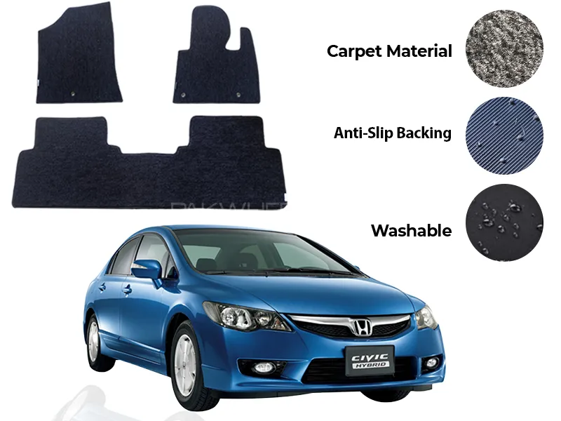 Honda Civic Reborn Genuine Fitting Carpet Floor Mat 3PCS - Model 2006-2012 Image-1