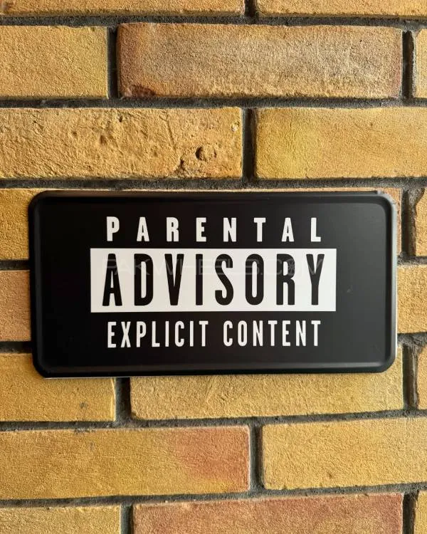 Parental Advisory Explicit Content Metal Licence Plate Image-1