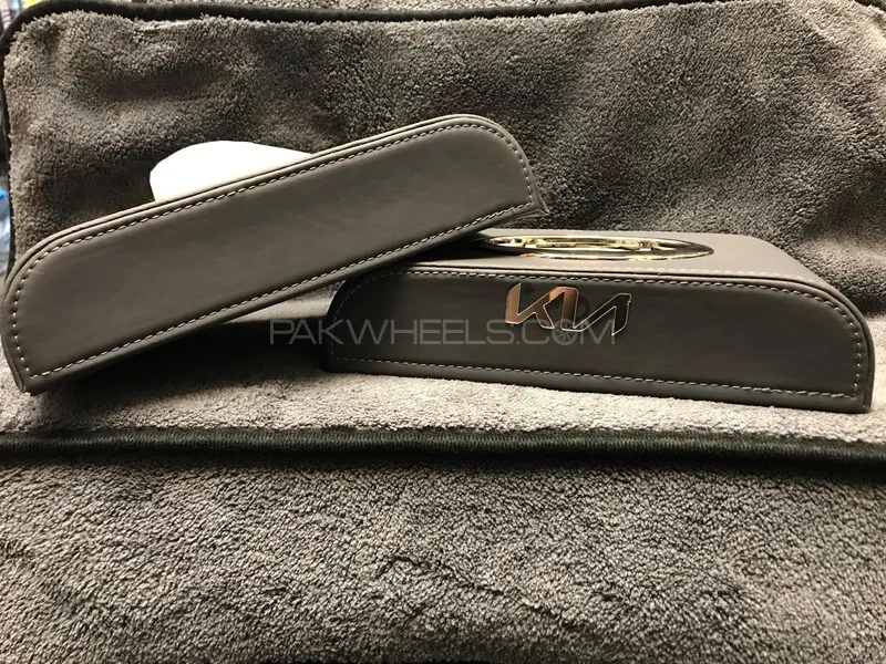 Tissue Box in Leather for Car in KIA Logo Image-1