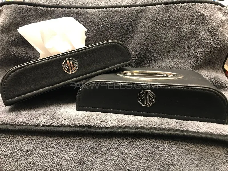 Tissue Box in Leather for Car in MG Logo Image-1