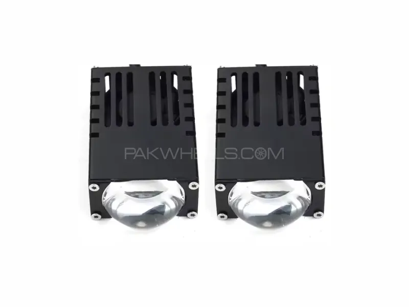 Mini Matrix Single Laser Projector Headlight – Universal LED Spotlight for Bikes & Cars- Pair Image-1