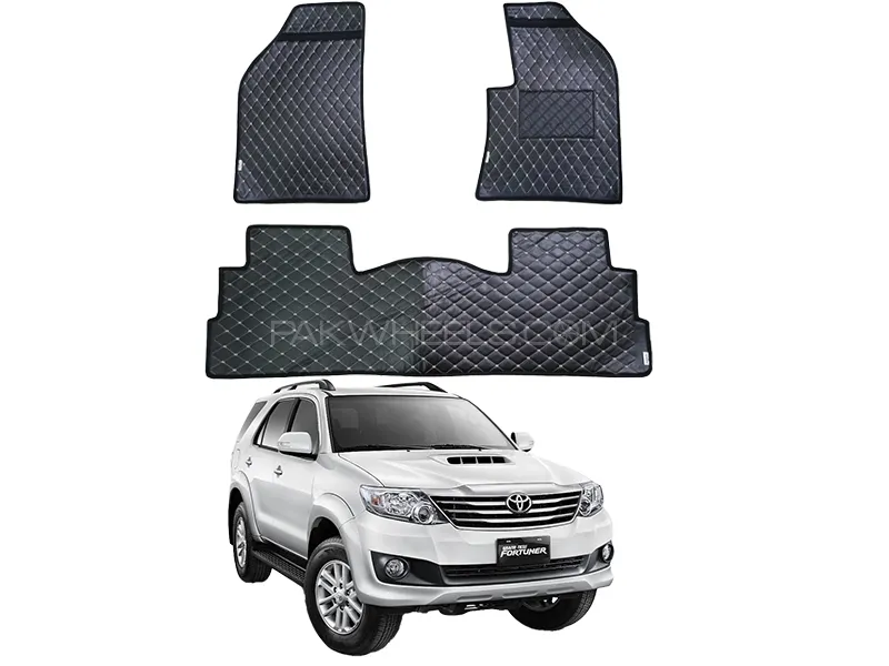 Toyota Fortuner 7D Floor Mat ( Flat Style ) 4PCS - Model 2013-2016 | Fully Customized 7D Floor Mat Image-1