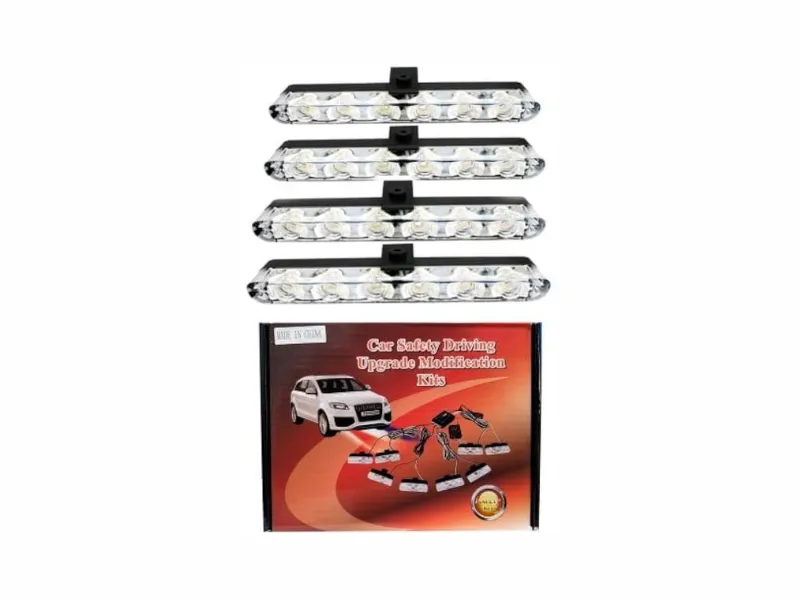 4PCS LED Strobe Light Set with Flash + Still Modes – Orange with Federal Remote Image-1