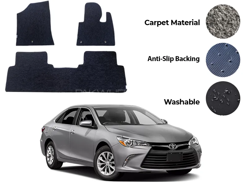 Toyota Camry Genuine Fitting Carpet Floor Mat 3PCS - Model 2012-2017 Image-1