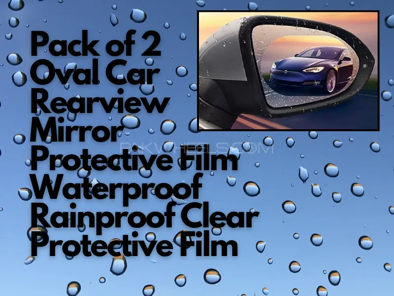 Pack of 2 Oval Car Rearview Mirror Protective Film Waterproof Rainproof Clear Protective Film Image-1