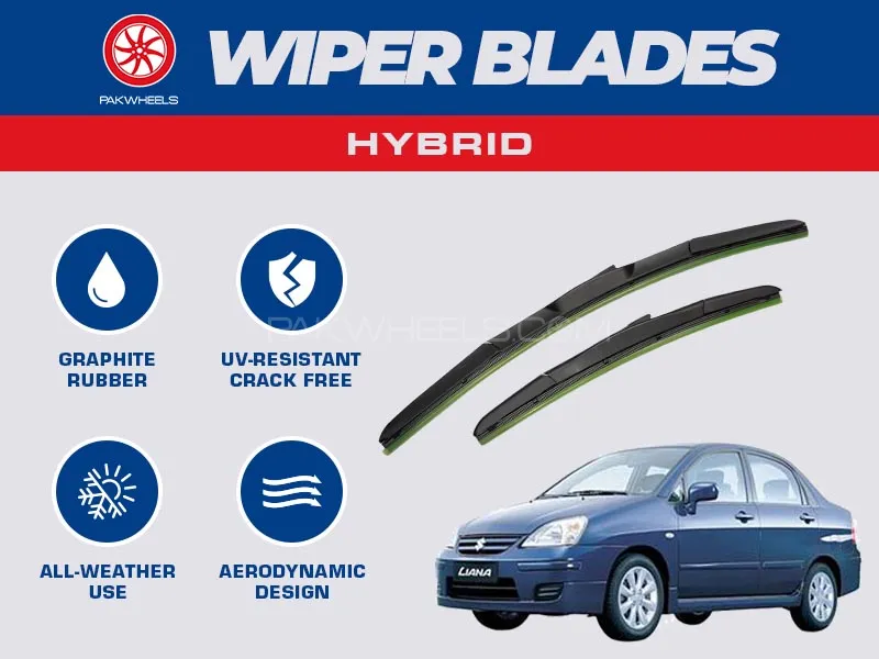 PakWheels Hybrid Wiper Blades For Suzuki Liana Image-1
