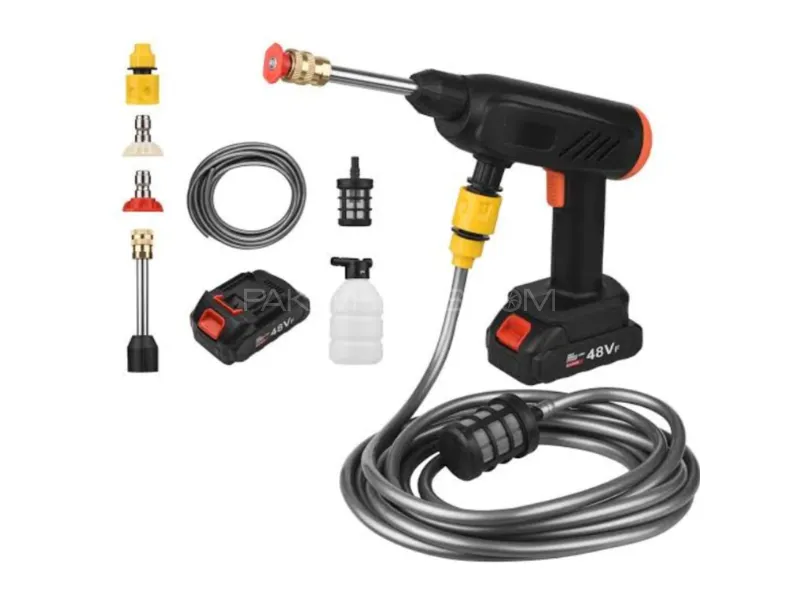 Wireless Pressure Washer Gun | 48v Battery | For Solar & Bike/Car Washing Image-1