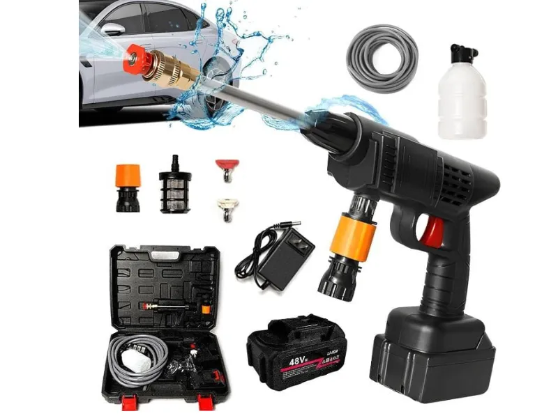 Wireless Pressure Washer Gun | 48v Battery | Solar & Car Washing | Without Box Image-1