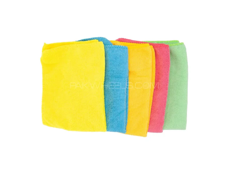 Microfiber Towels – Pack of 5 (Multi-Color, 30×40cm) for Cars & Bikes Image-1