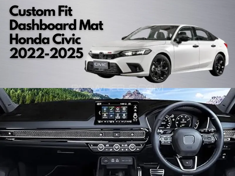 Rich Pile Dashboard Black Carpet Mat for Honda Civic  2022 -2025 Image-1