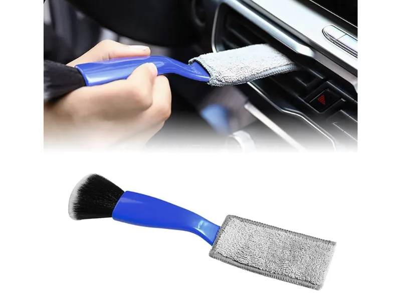 Dual-Headed Car & Bike Detailing Brush – Soft Bristle Cleaning Tool for Rims, Grilles & Tight Spaces Image-1