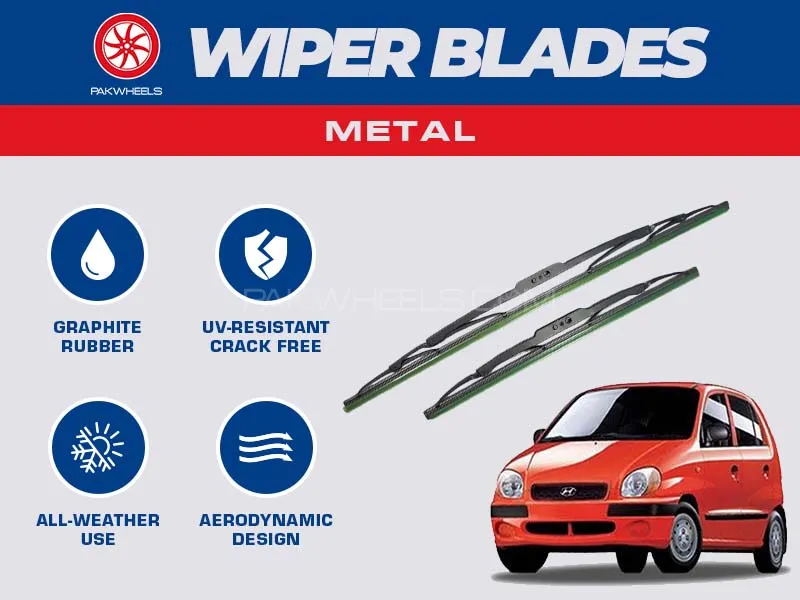 PakWheels Metal Wiper Blades For Hyundai Santro Image-1