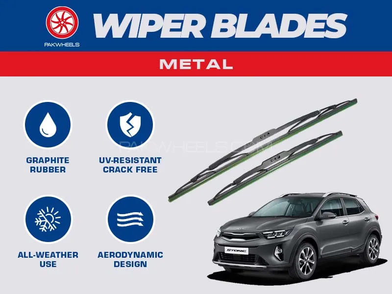 PakWheels Metal Wiper Blades For Kia Stonic Image-1