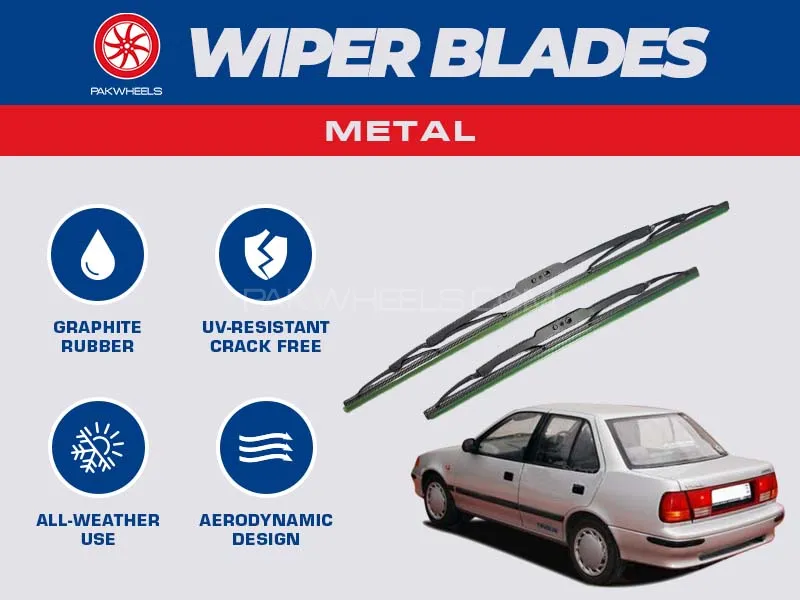 PakWheels Metal Wiper Blades For Suzuki Margalla Image-1