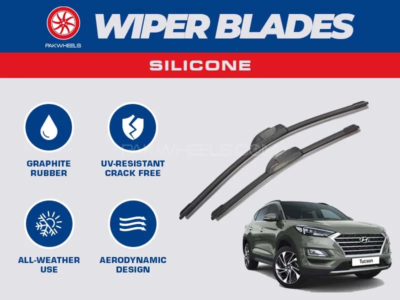 PakWheels Silicon Wiper Blades For Hyundai Tucson Image-1