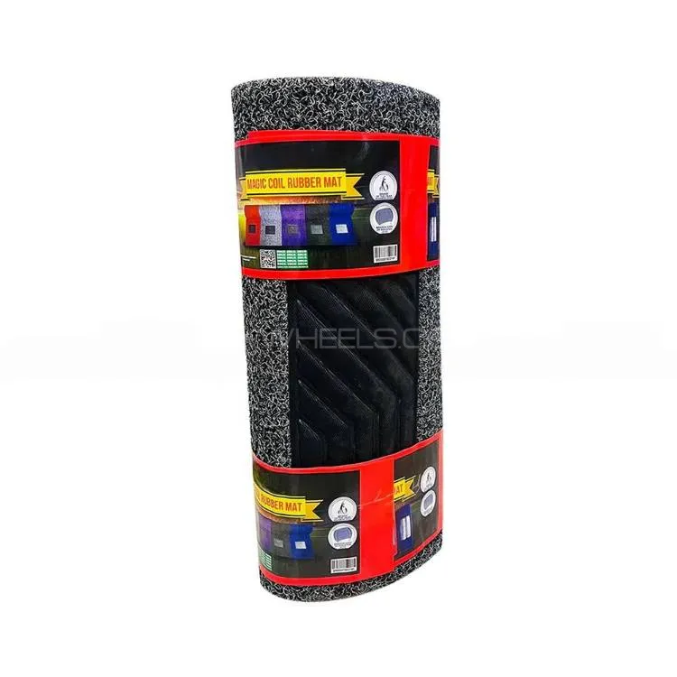 Universal Car Grass Floor Mats In Roll Custom Fitting Premium Quality - Grey & Black Image-1
