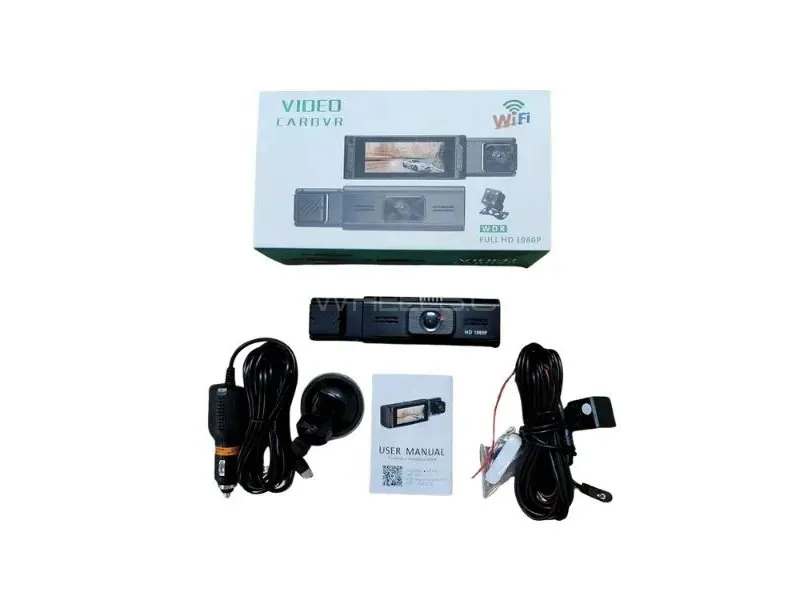 3 Channel WiFi Dash Cam 3.16 Inch HD Display Front Rear Driving Recorder G Image-1