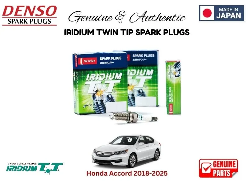 Honda Accord 2018-2025 DENSO IRIDIUM TWIN TIP SPARK PLUGS 4 Pieces - MADE IN JAPAN Image-1