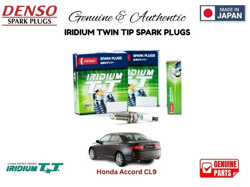 Honda Accord CL9 DENSO IRIDIUM TWIN TIP SPARK PLUGS 4 Pieces - MADE IN JAPAN Image-1